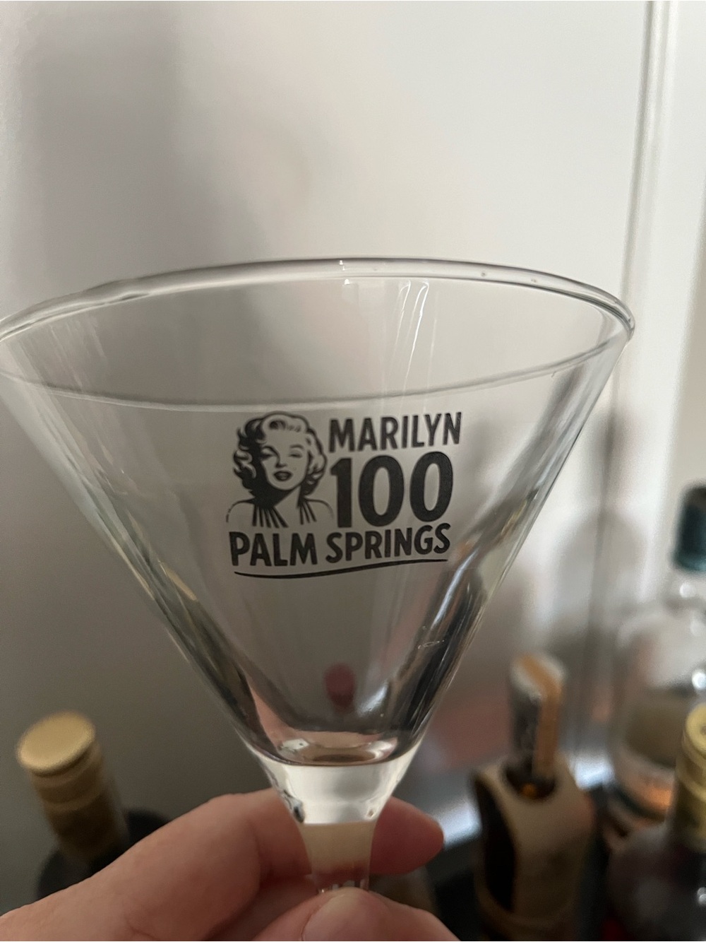 Marilyn Monroe 100 Palm Springs Martini Glass - Clear Glass - Set of 2